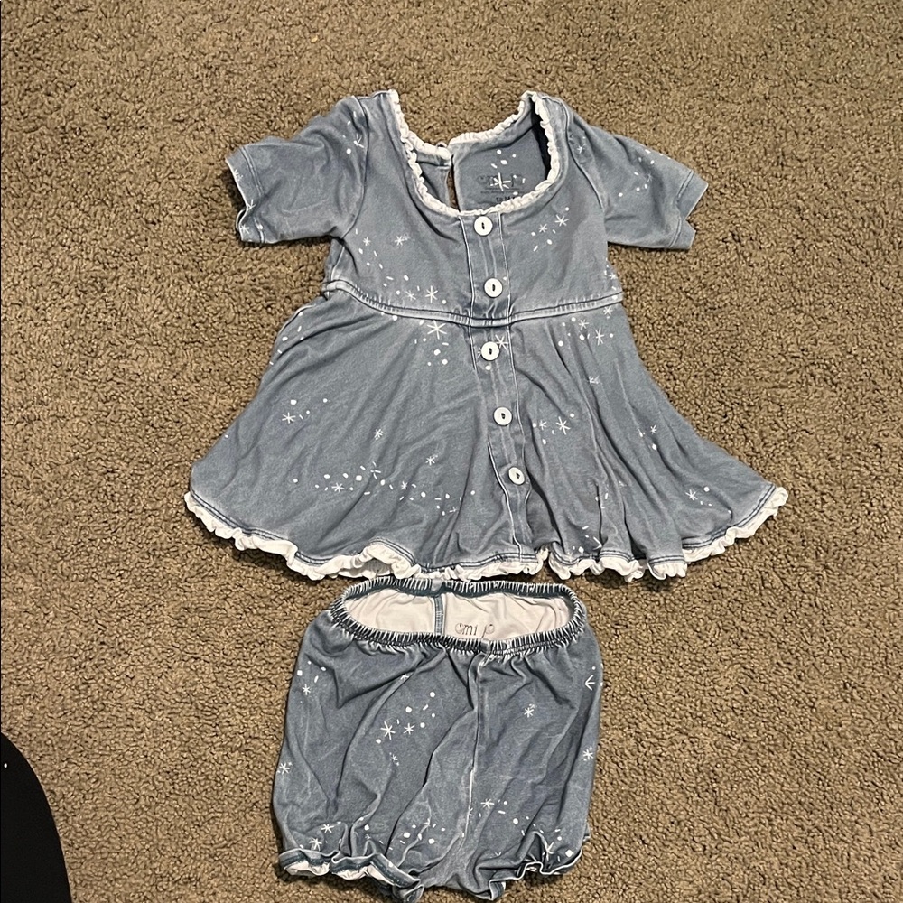 Blue Kids Matching Set with Star Pattern